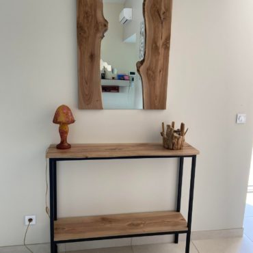 Console et miroir en noyer